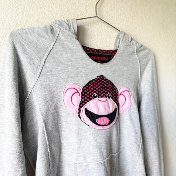 Limited Too vintage y2k Gray Monkey Hoodie Sweatshirt Women's Small - Picture 2 of 4